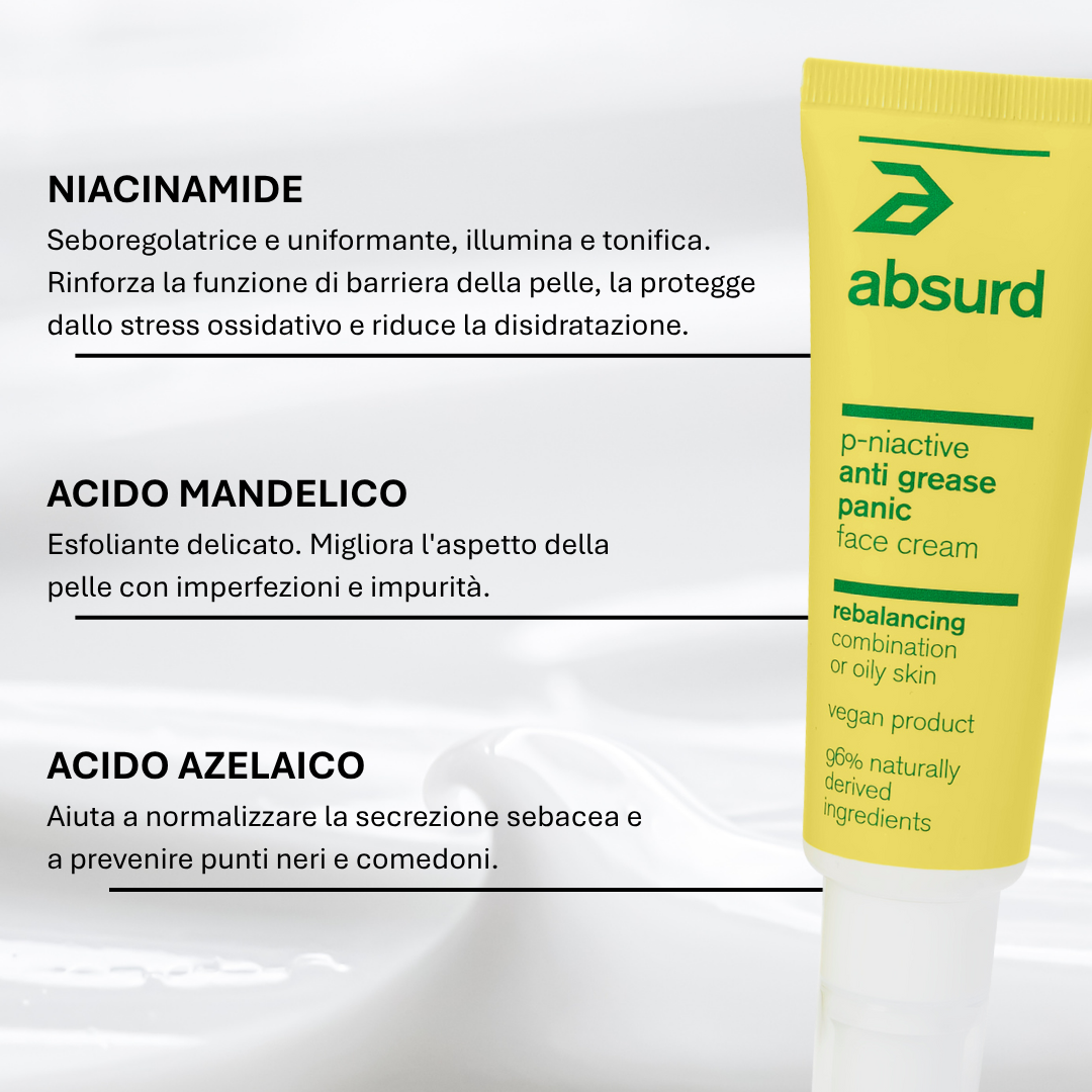 CREMA VISO RIEQUILIBRANTE CON NIACINAMIDE - ANTI GREASE PANIC