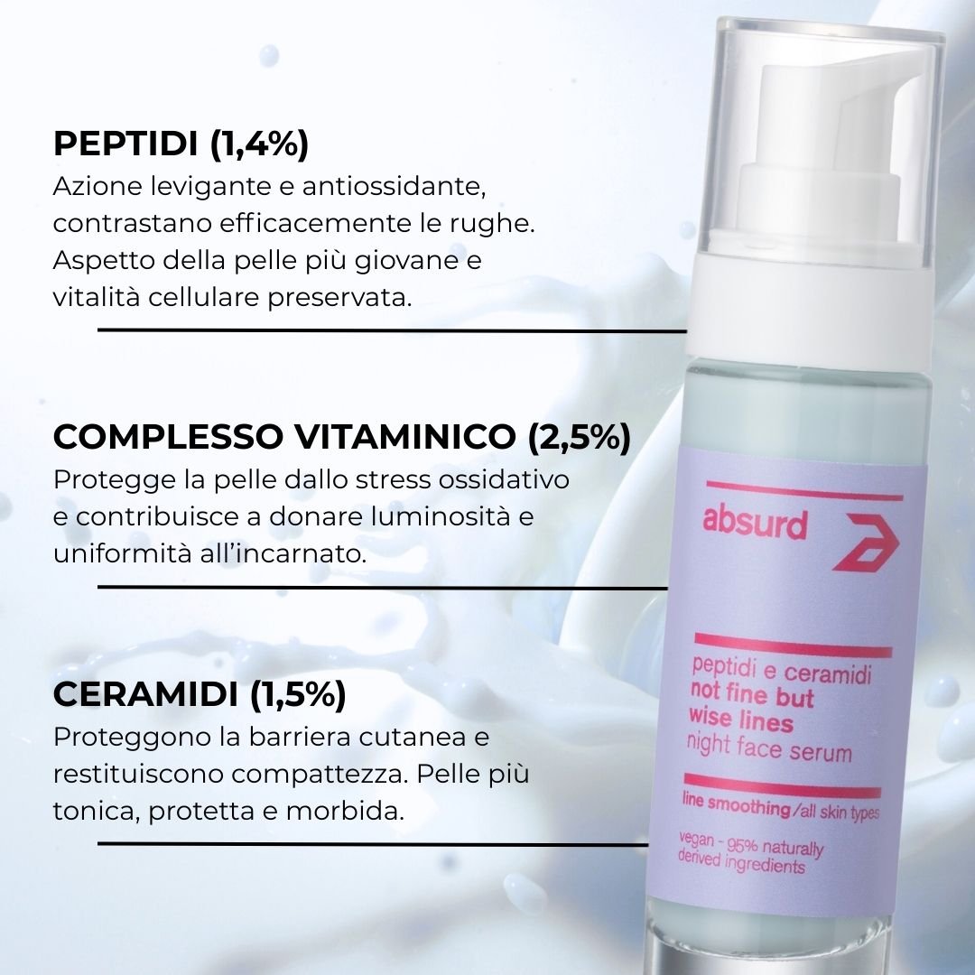 ANTI-WRINKLE NIGHT SERUM WITH PEPTIDES AND CERAMIDES - NOT FINE BUT WISE LINES
