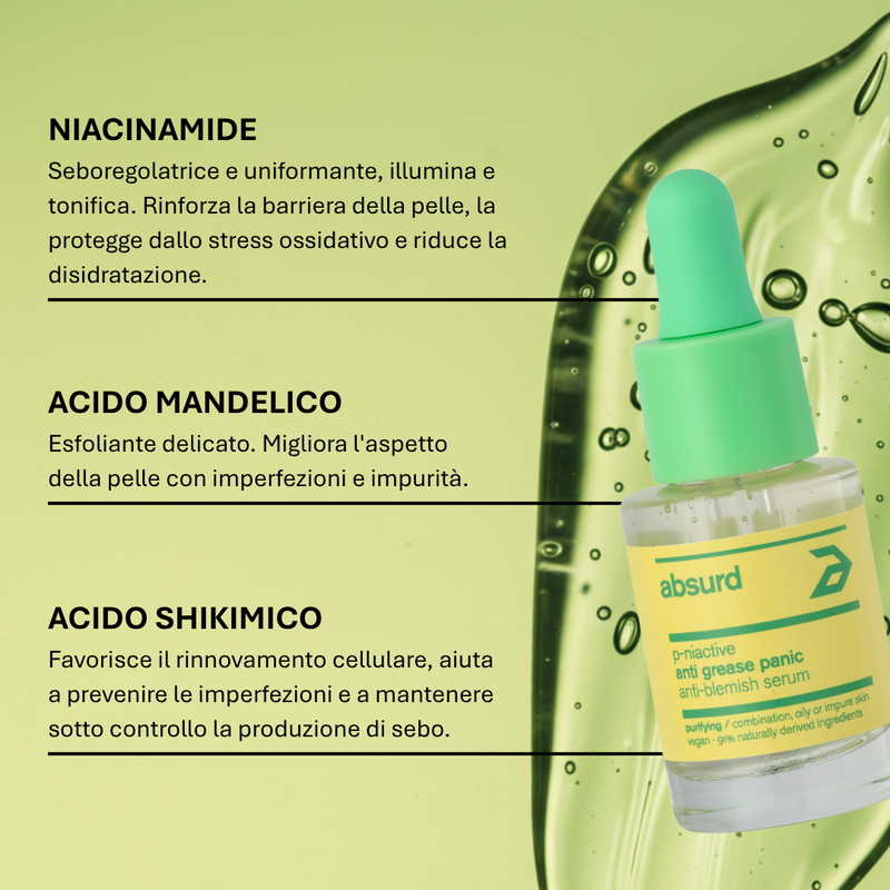 PURIFYING FACIAL SERUM WITH NIACINAMIDE - ANTI GREASE PANIC