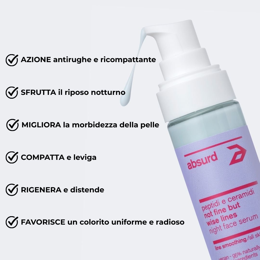ANTI-WRINKLE NIGHT SERUM WITH PEPTIDES AND CERAMIDES - NOT FINE BUT WISE LINES